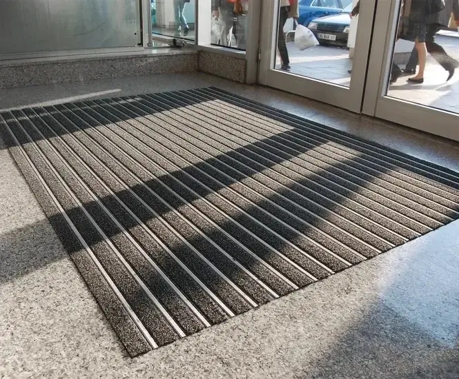 Stylish and functional mall entrance mat improving the shopping experience