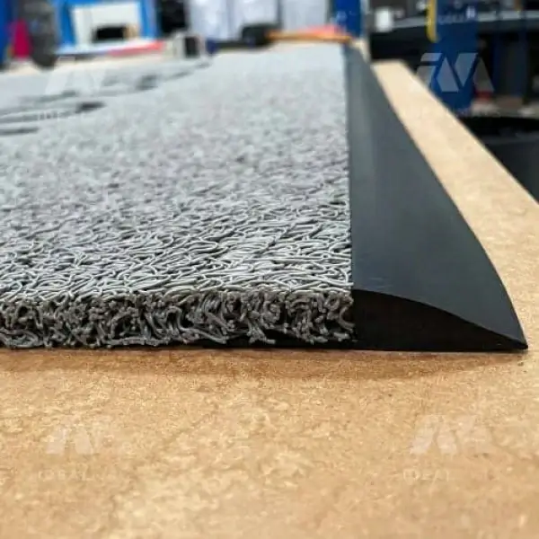 Heavy-duty rubber mat enhancing safety and durability in industrial workspaces